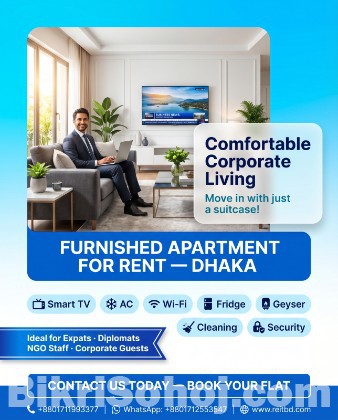 Exclusive 2-Room Fully Furnished Apartment in Bashundhara